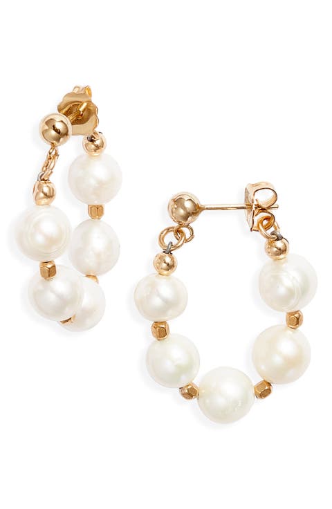 Mara Freshwater Pearl Hoop Earrings