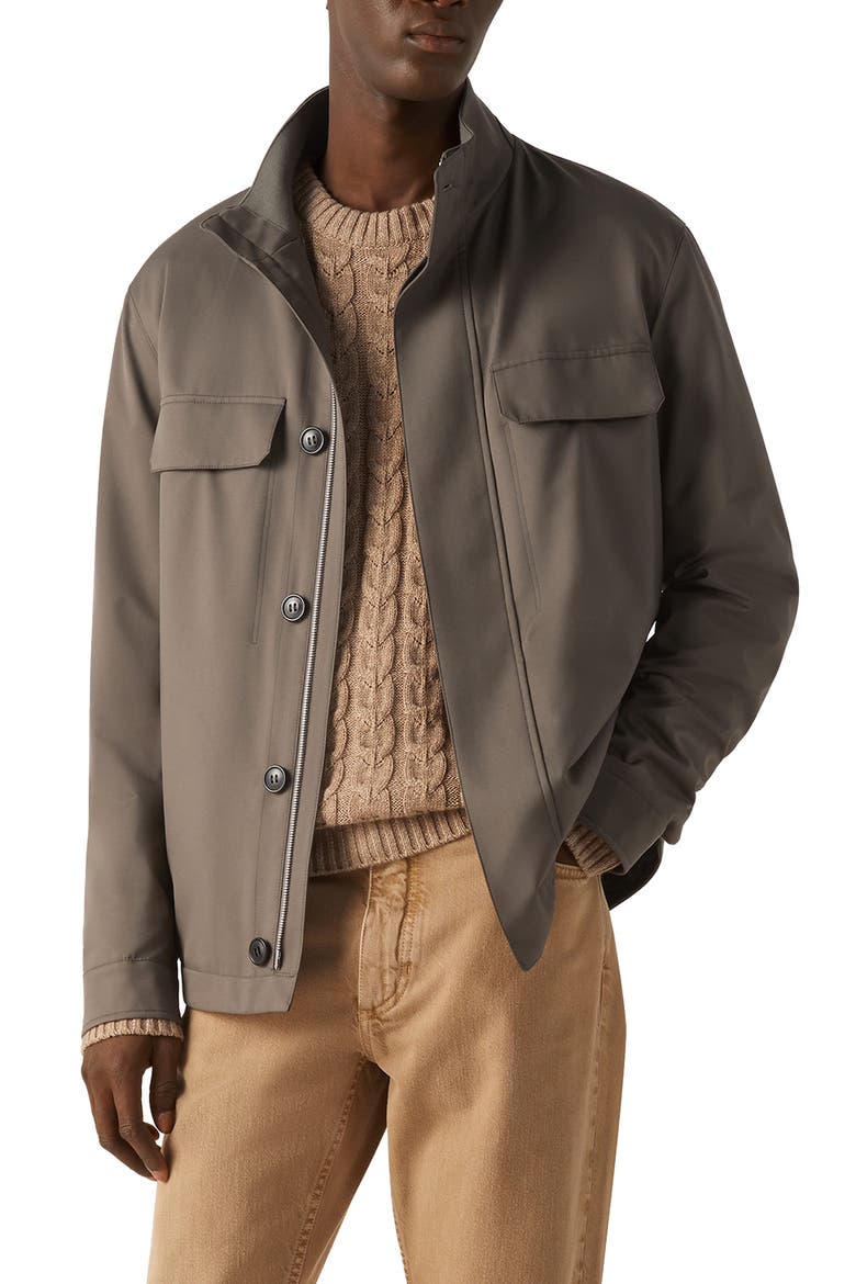 Microfiber Motorin 125cc Field Jacket, Main, color, DARK TAUPE