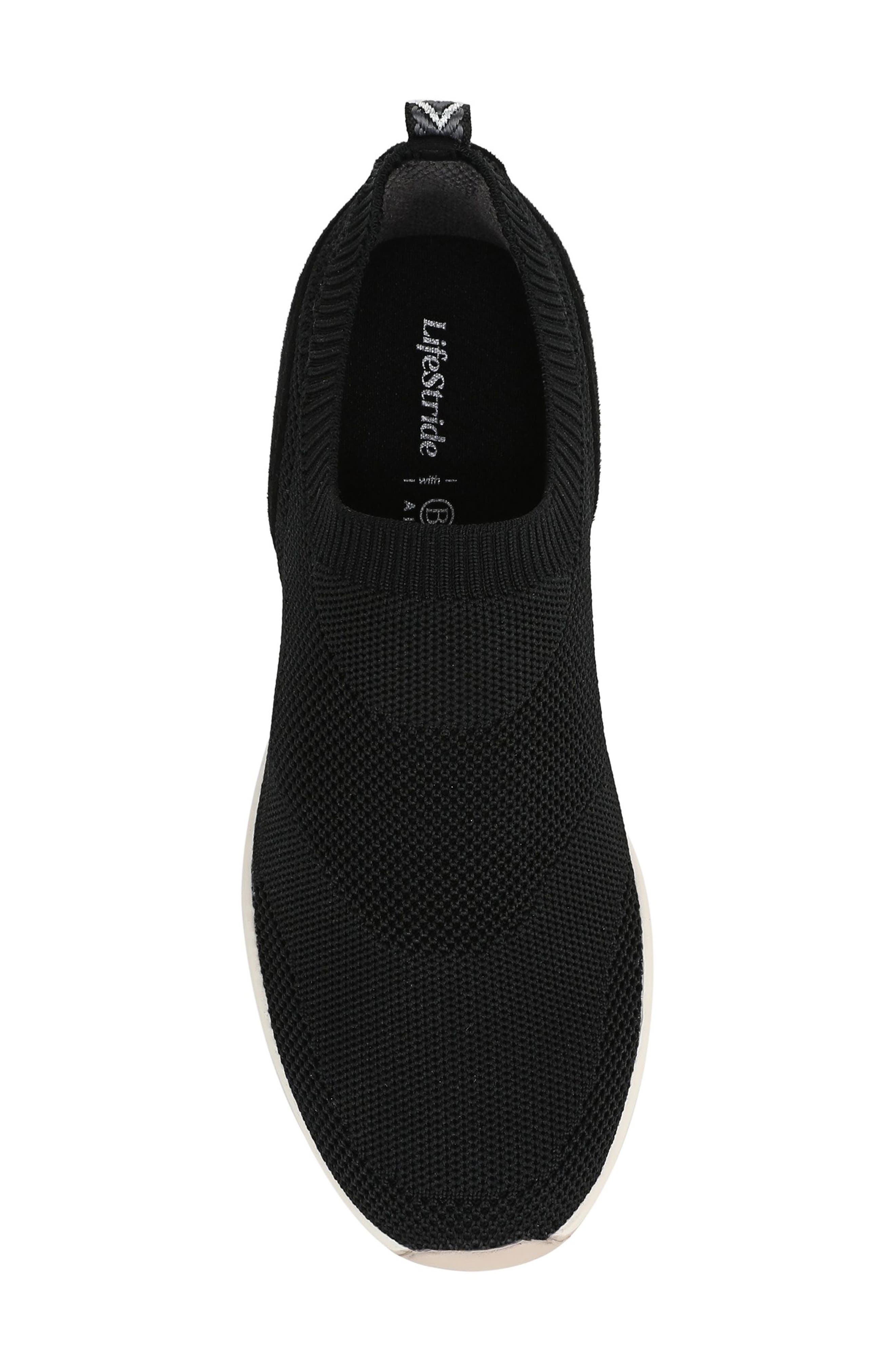 LifeStride Upbeat Slip-On Sneaker, Alternate, color, Black Engineered Knit