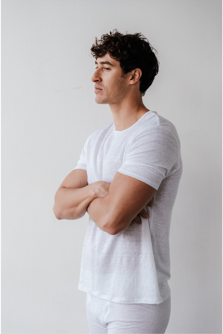 100% Organic Linen T-shirt, Alternate, color, White