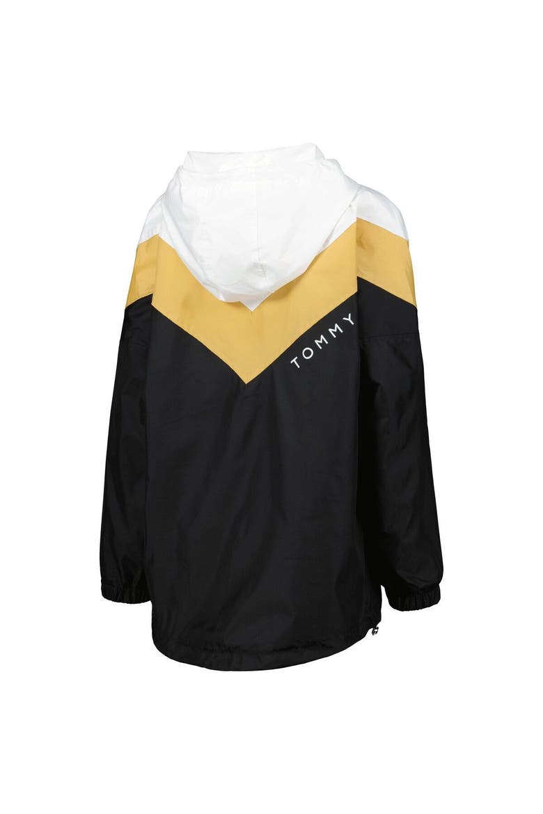 Women's Tommy Hilfiger White/Gold New Orleans Saints Staci Half-Zip Hoodie Windbreaker Jacket, Alternate, color, White