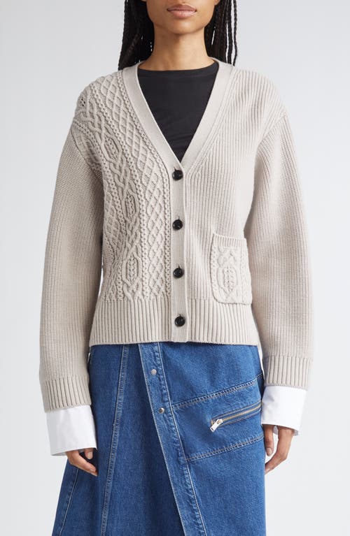 3.1 Phillip Lim Wool Cable Cardigan In Neutral