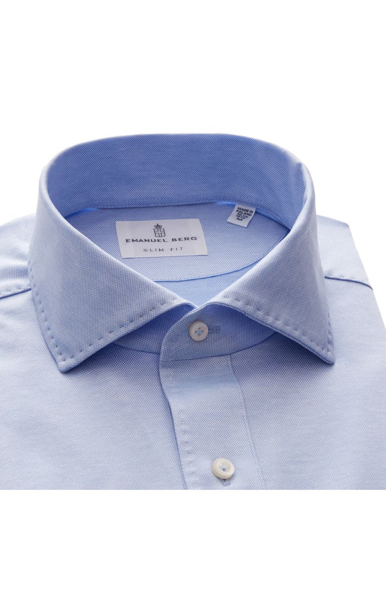 Emanuel Berg Textured Cotton Knit Polo, Alternate, color, Light Pastel Blue