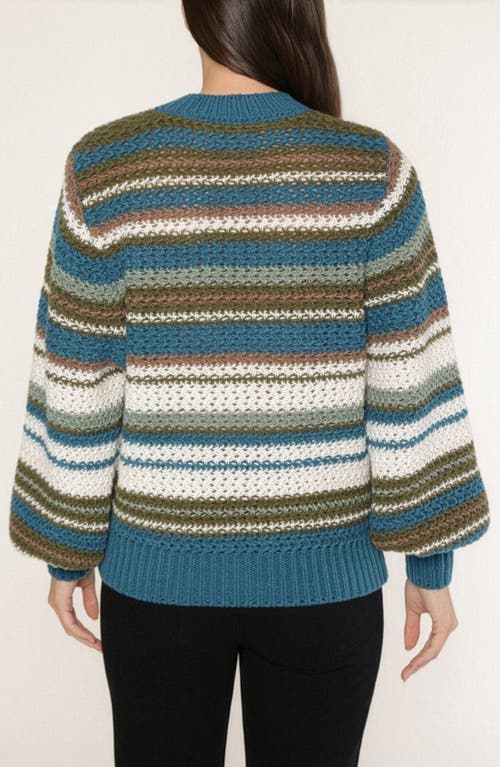 Matty M . Dion Stripe Crewneck Sweater In Blue