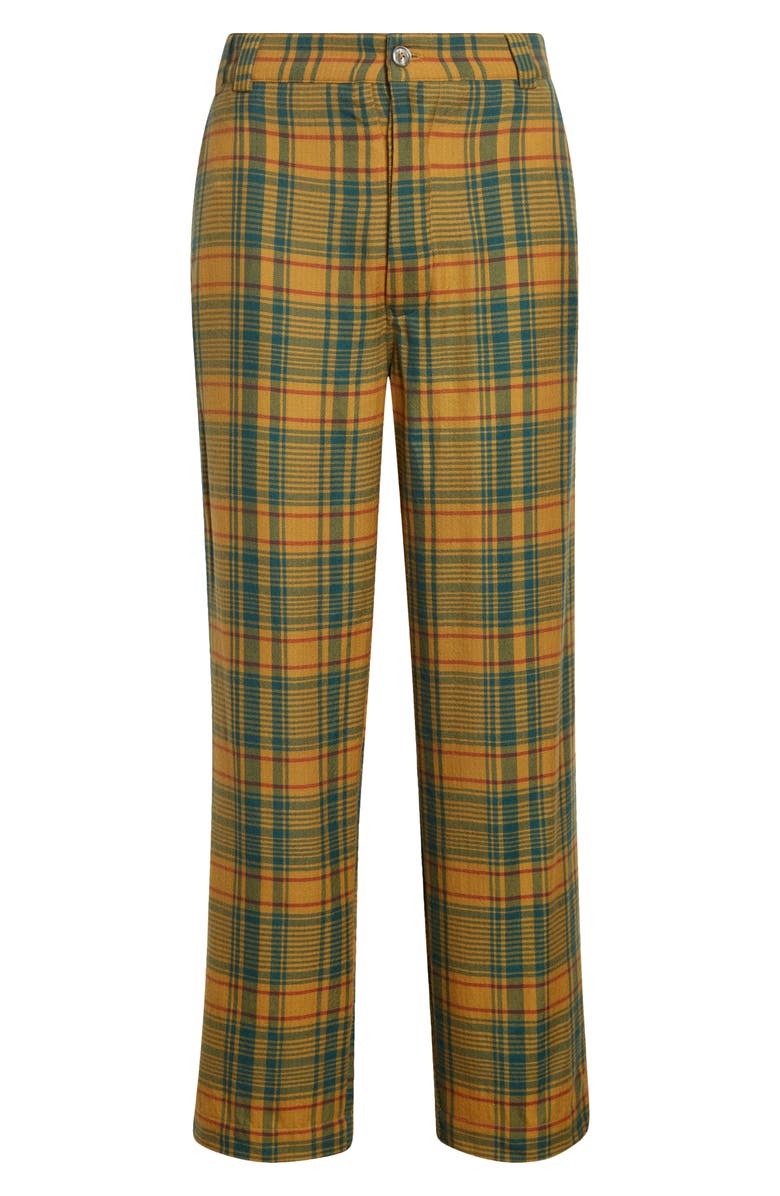 The Elder Statesman Plaid Pashmina Norm Cashmere & Wool Pants, Alternate, color, Sunshine Plaid