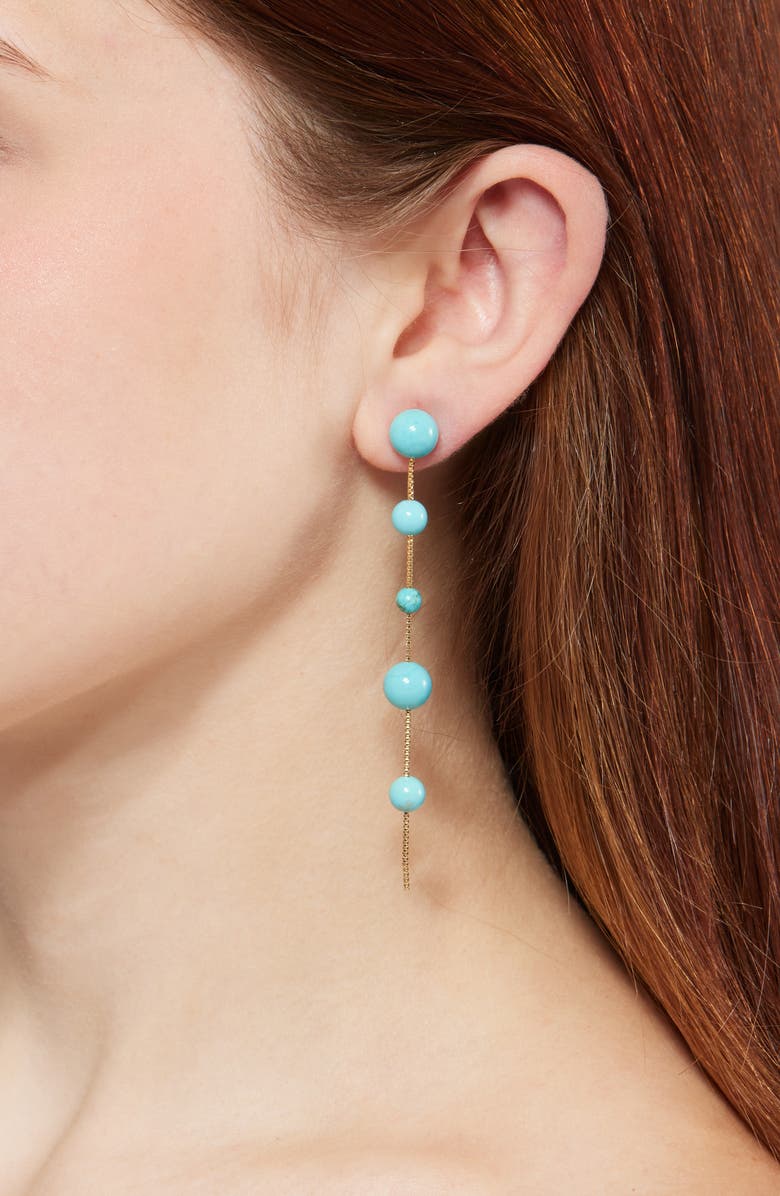 BaubleBar Madeline Turquoise Bead Drop Earrings, Alternate, color,