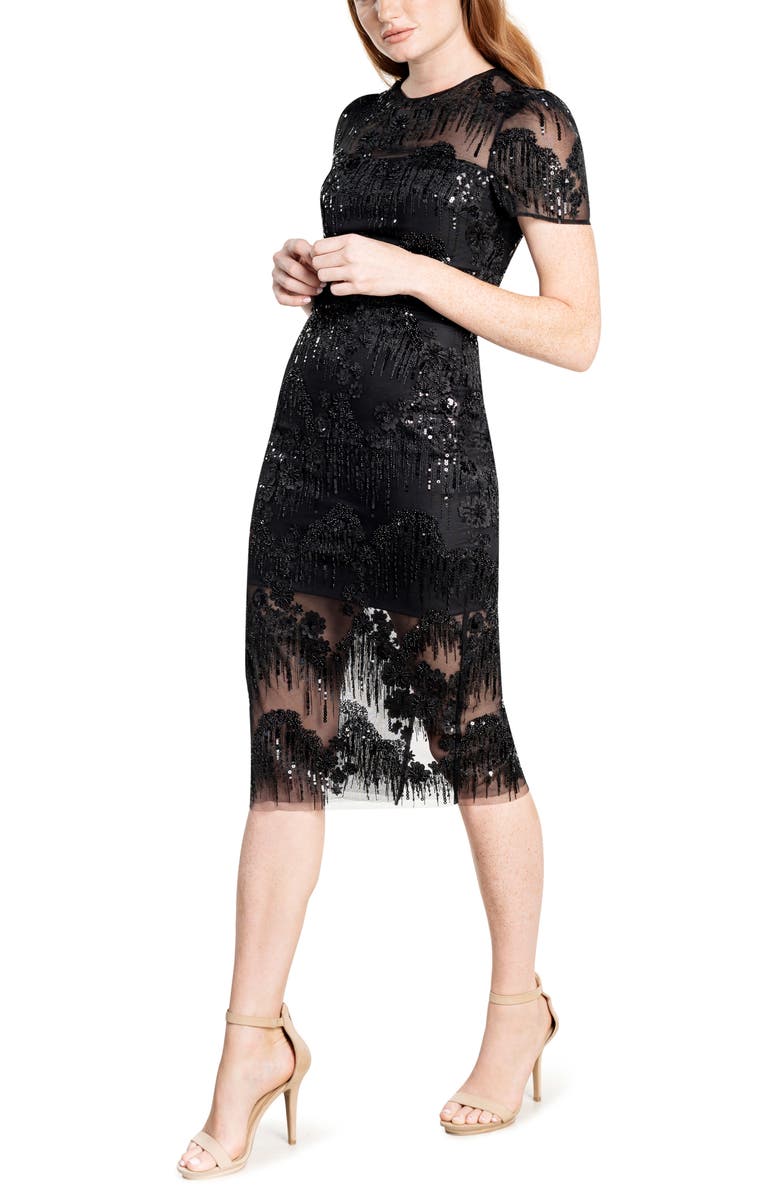 Dress the Population Lina Sequin Body-Con Cocktail Dress, Alternate, color, 