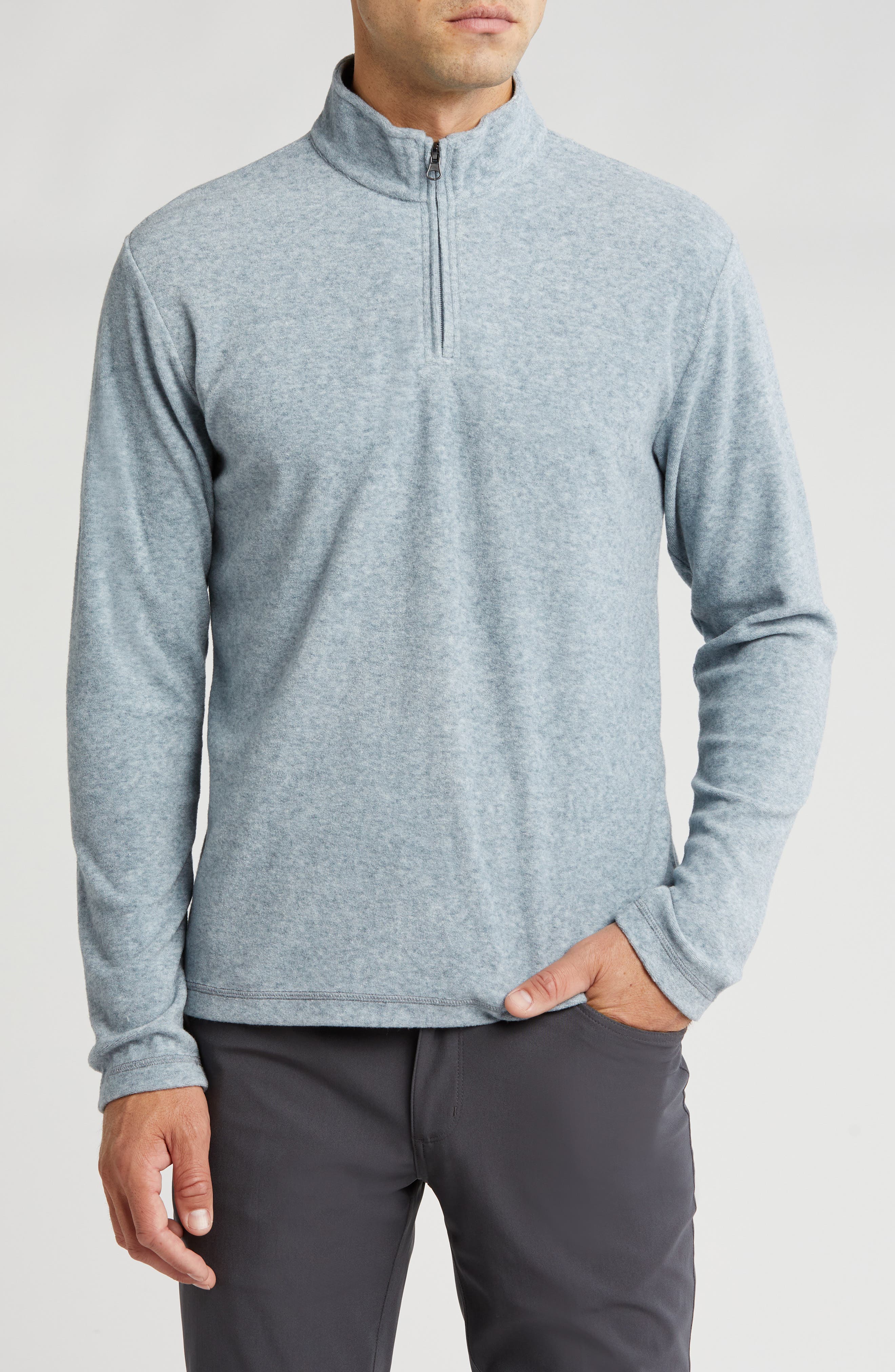 Vintage 1946 Heather Chenille Quarter Zip Pullover