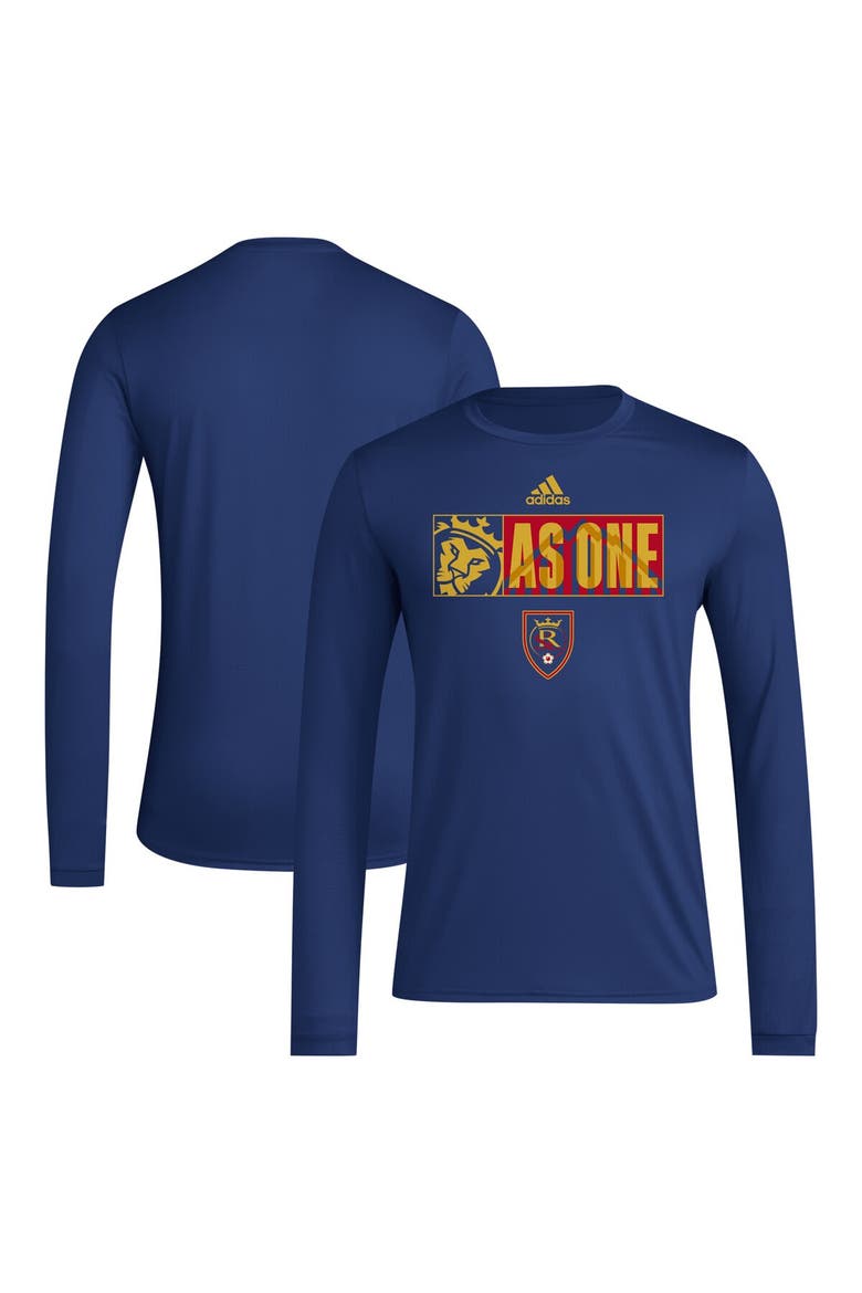 Men's adidas Navy Real Salt Lake 2024 Jersey Hook AEROREADY Long Sleeve T-Shirt, Main, color, Navy