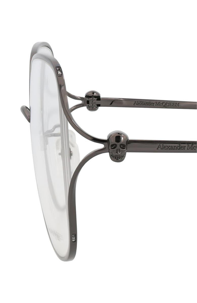 McQueen 54mm Square Sunglasses, Alternate, color, Ruthenium Transparent