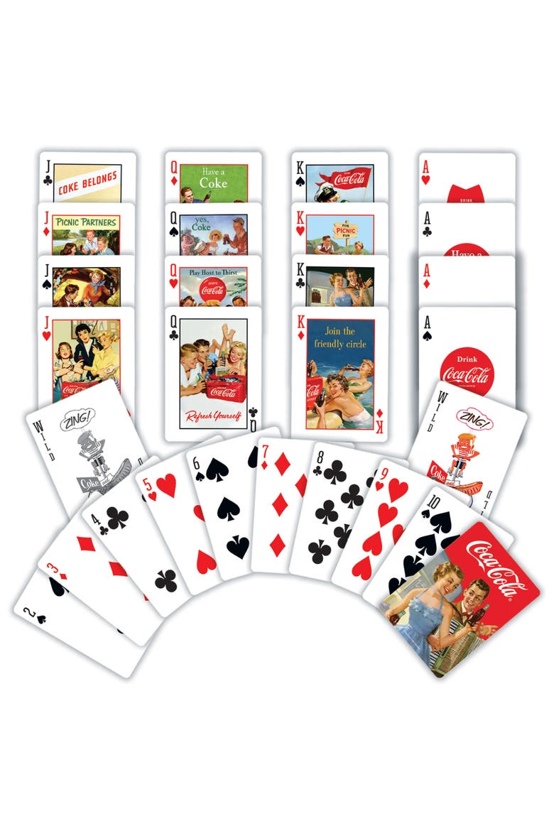 Coca-Cola Vintage Design Playing Cards, Alternate, color, Multicolor