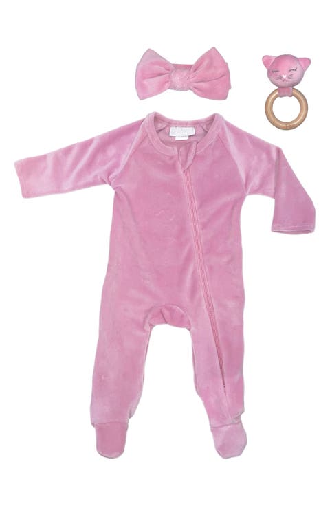 Stretchy Velvet 3-Piece Footie Set (Baby)