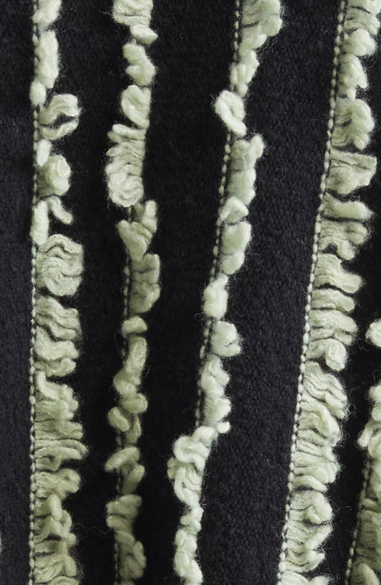 ZANKOV Joseph Fringe Stripe Merino Wool V-Neck Cardigan, Alternate, color, Sage/ Black Multi