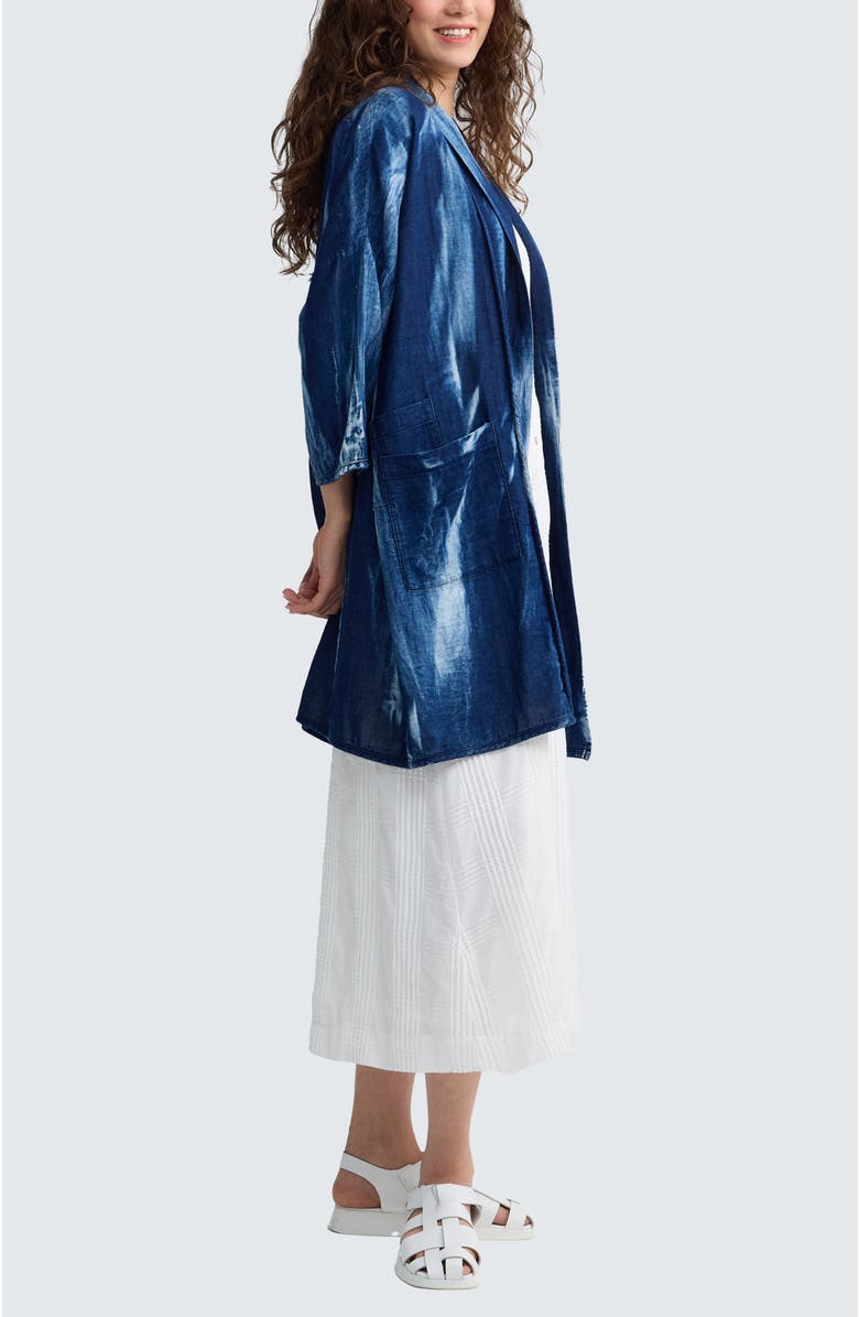 LUUKAA Monroe Batik-effect Long Jacket, Alternate, color, Candy Sky