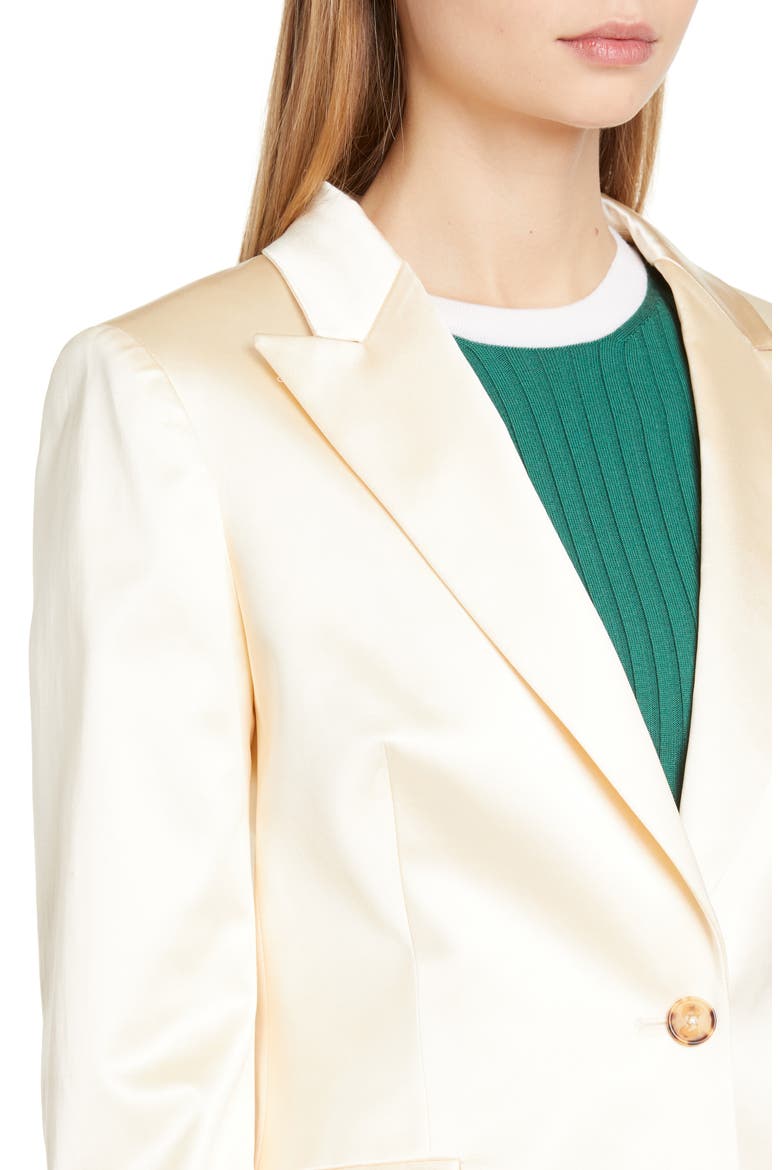Satin Blazer (Nordstrom Exclusive), Alternate, color, PAPYRUS