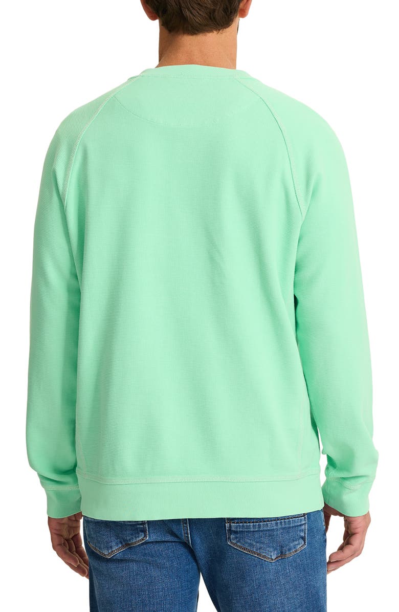 Tommy Bahama Montego Bay Abaco Long Sleeve Cotton & Lyocell Notch Neck Sweatshirt, Alternate, color, Lt Neptune Green