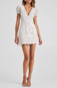 HELSI Daisy Floral Appliqué Lace Cocktail Minidress