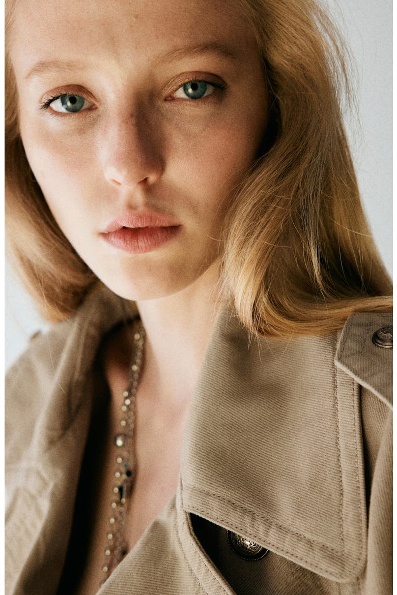 Fitted Belted Trench Jacket, Alternate, color, SAND