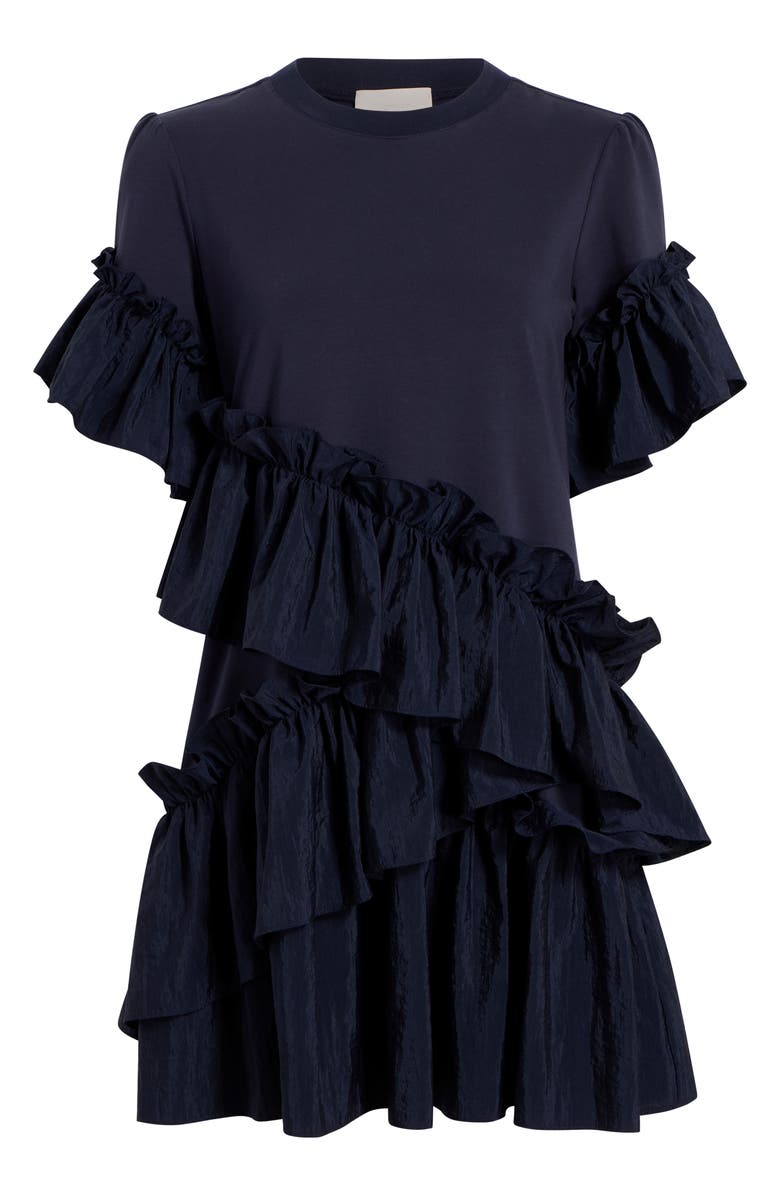 Cinq à Sept Kendria Ruffle Mixed Media Minidress, Alternate, color,