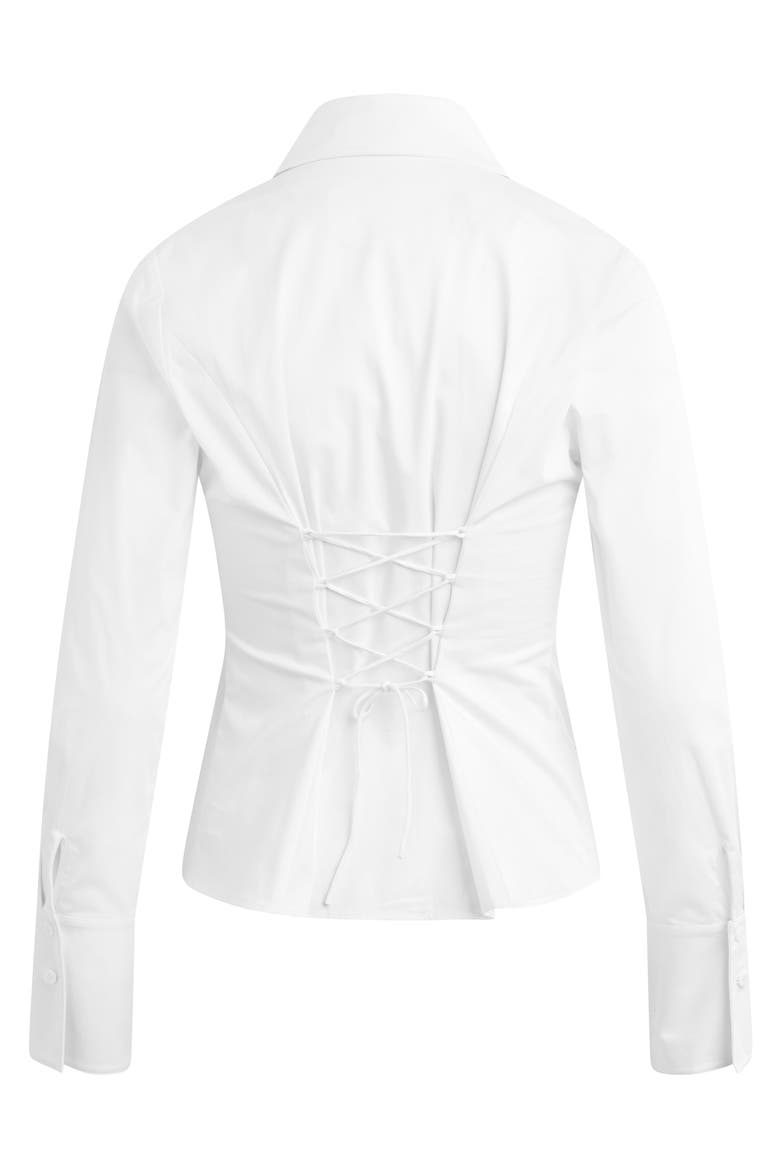 The Don't Waist Time Lace-Up Shirt, Alternate, color, BRIGHT WHITE