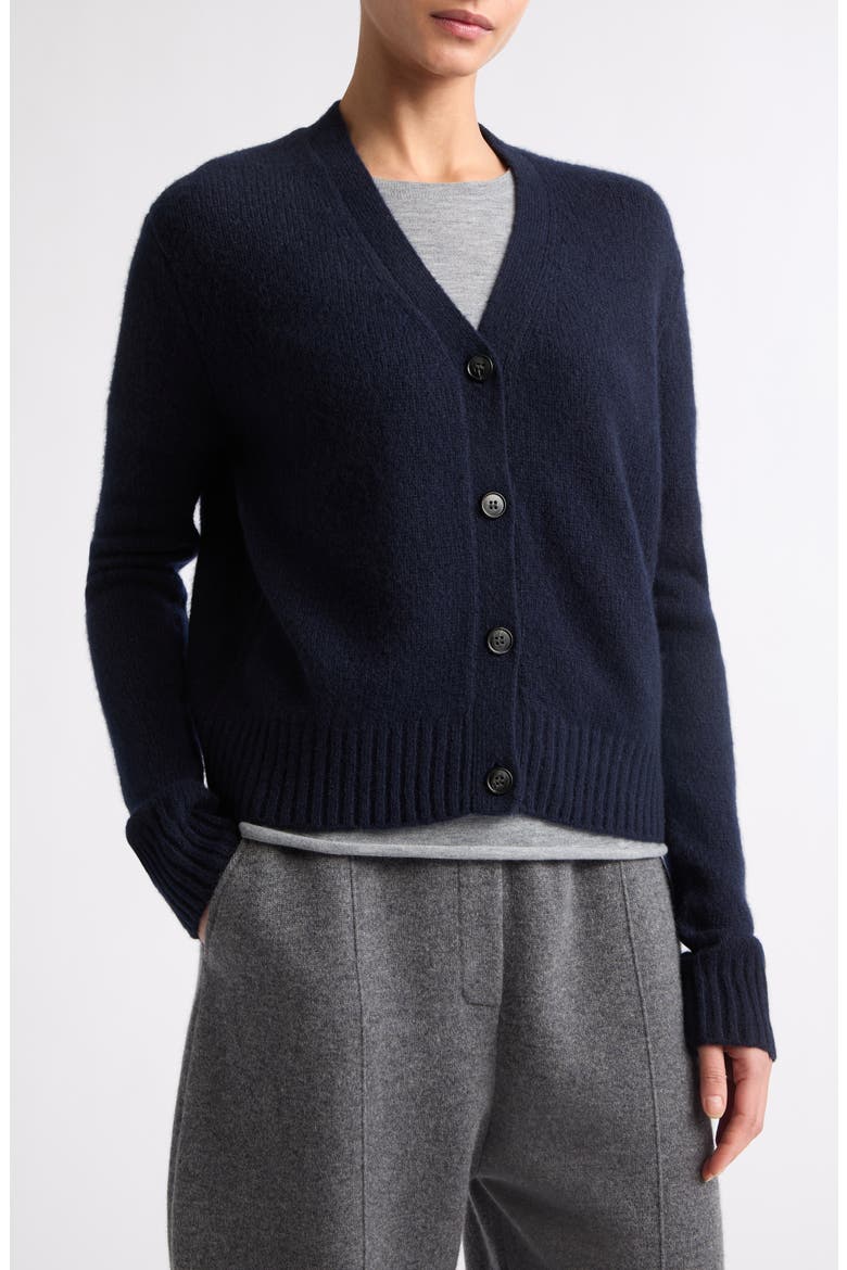 Marionette Cashmere & Silk Cardigan, Alternate, color, NAVY