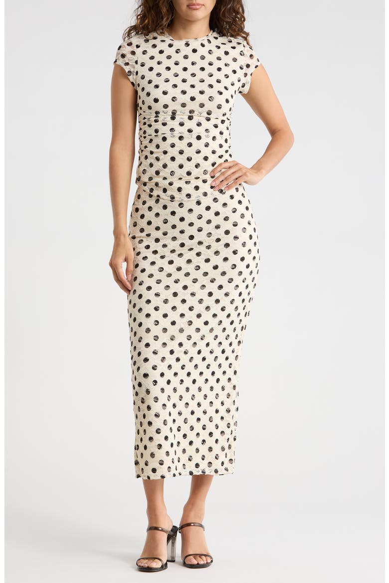 Lacey Daisy Lace Top & Skirt Set, Main, color, CLASSIC DOTS