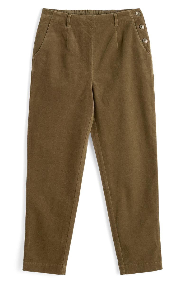 Seasalt Cornwall Crackington Sailor Button Crop Pull-On Pants, Alternate, color, Laurel