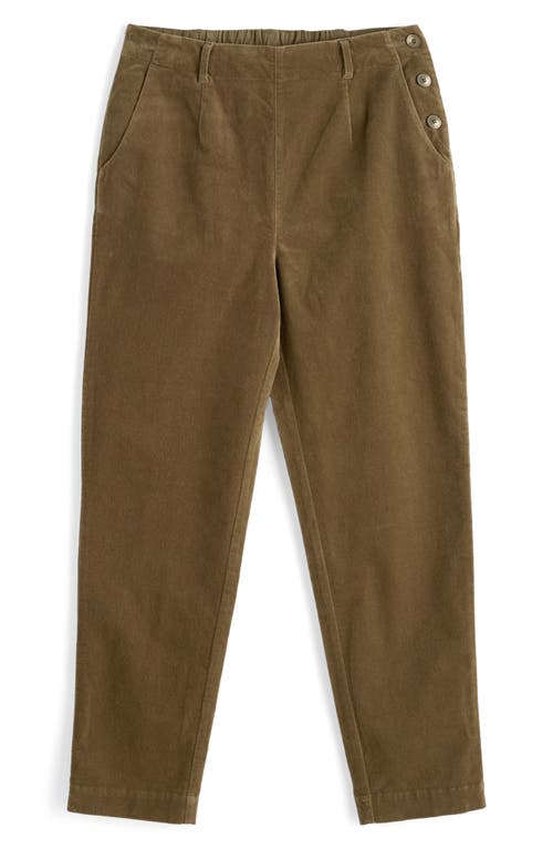 Seasalt Cornwall Crackington Sailor Button Crop Pull-on Pants In Brown