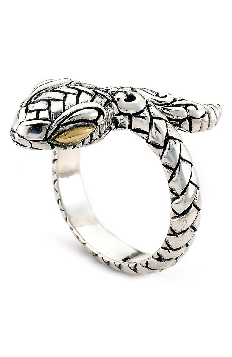 SAMUEL B. 18K Gold & Sterling Silver Snake Ring, Alternate, color, Silver/Gold