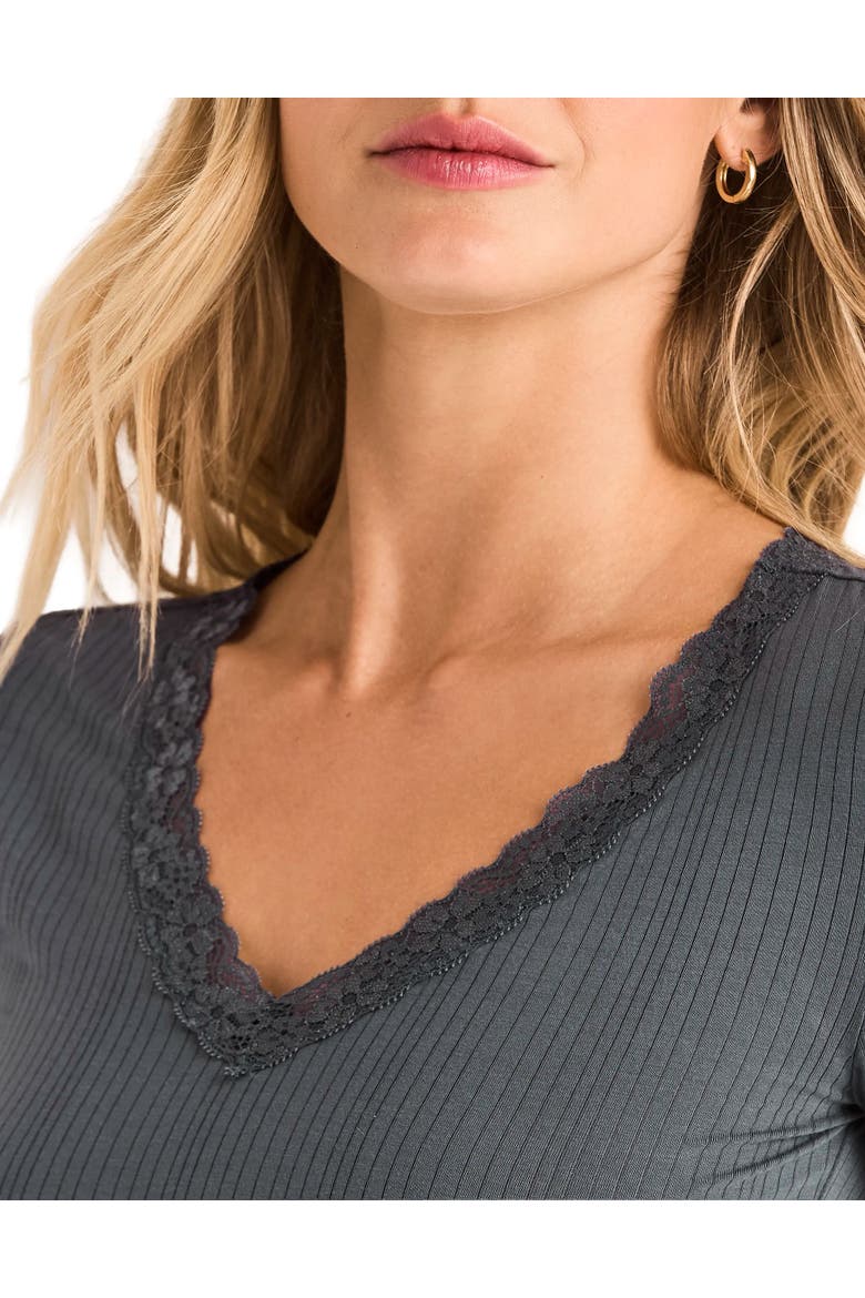 Roxie T-shirt & Hot Short PJ Set, Alternate, color, Dark grey