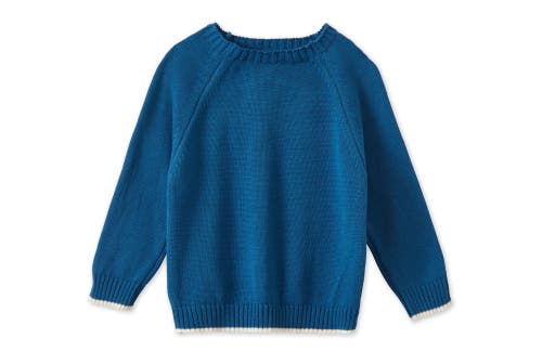 Vild House Of Little Organic Cotton Nordic Knit Pullover In Fjord Blue