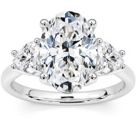 Certified 2 3/4Ct Oval & Heart Shape Diamond Engagement