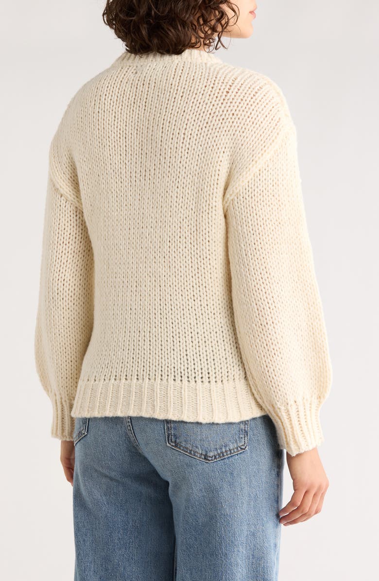 Roffe Accessories Embroidered Santa Claus Sweater, Alternate, color, Ivory