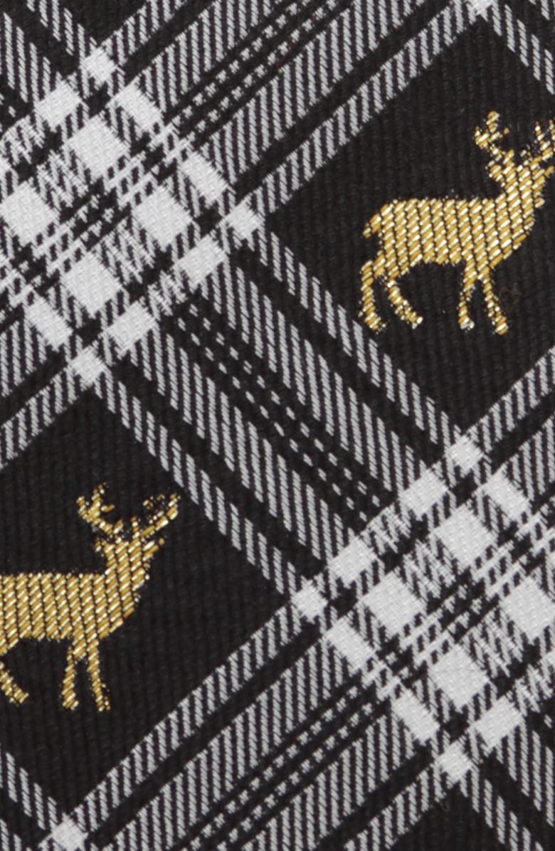 Cufflinks, Inc. Stag Black Plaid Silk Tie, Alternate, color, Black