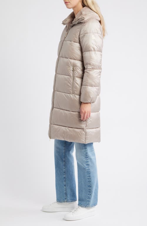Bcbg Missy Nylon Puffer Coat In Metallic