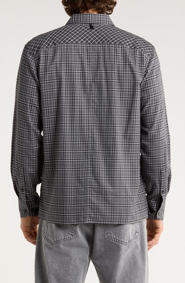 rag & bone Dalton Patchwork Cotton Blend Flannel Button-Up Shirt, Alternate, color, Black/ White