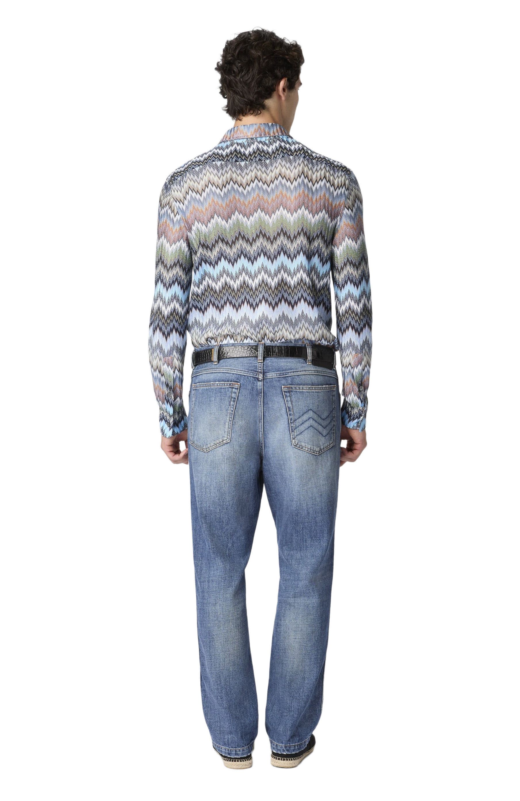 Missoni Long-sleeved Viscose Chevron Shirt With Snake Pattern (Men ...