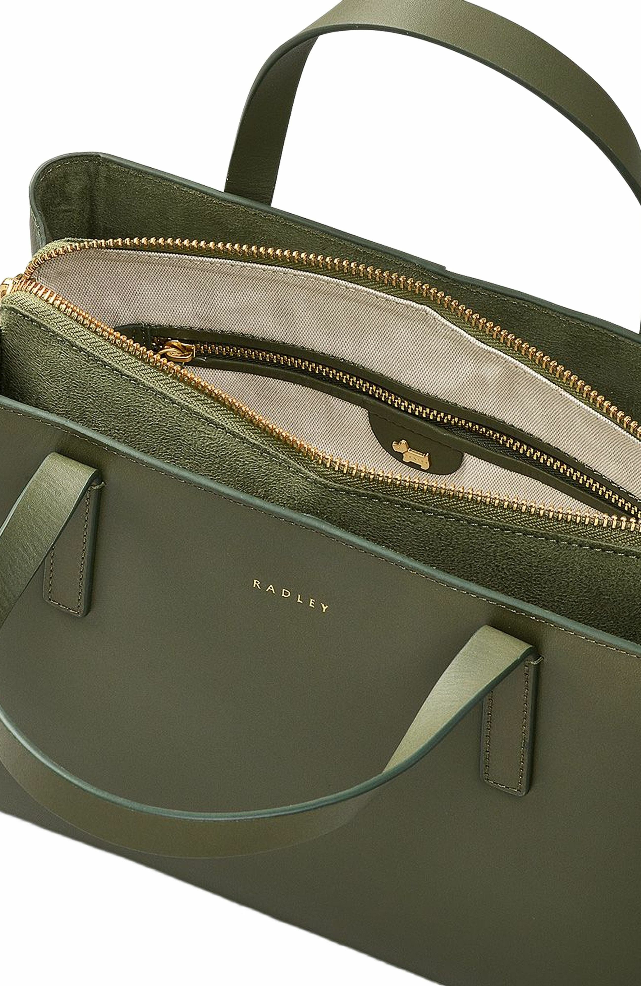 Radley Dukes Place Medium Ziptop Satchel Bag, Alternate, color, Dark Olive