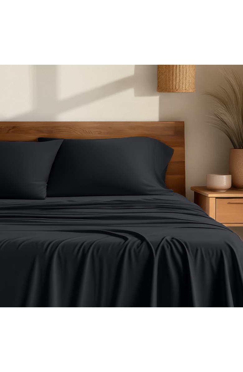 Bare Home Cooling Rayon Sheet Set, Alternate, color, Black