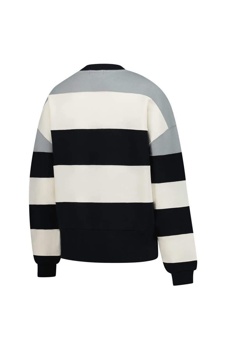 Mitchell & Ness Women's Mitchell & Ness Gray/Black Milwaukee Brewers Cooperstown Collection Blocked Fleece Pullover Sweatshirt, Alternate, color, Gray