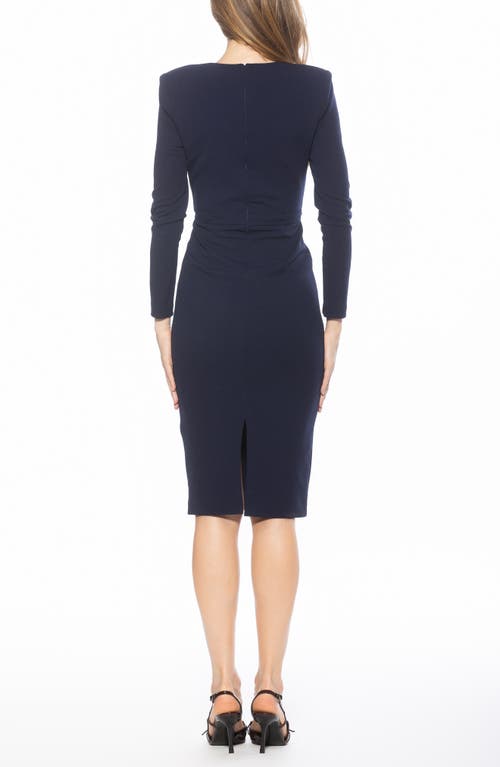 Alexia Admor Arleth V-neck Sheath Dress In Blue