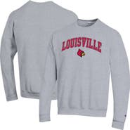 Champion Men's Champion  Heather Gray Louisville Cardinals Arch Over Logo Pullover Sweatshirt