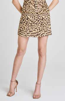 WAYF Kit Leopard Linen Blend Skort