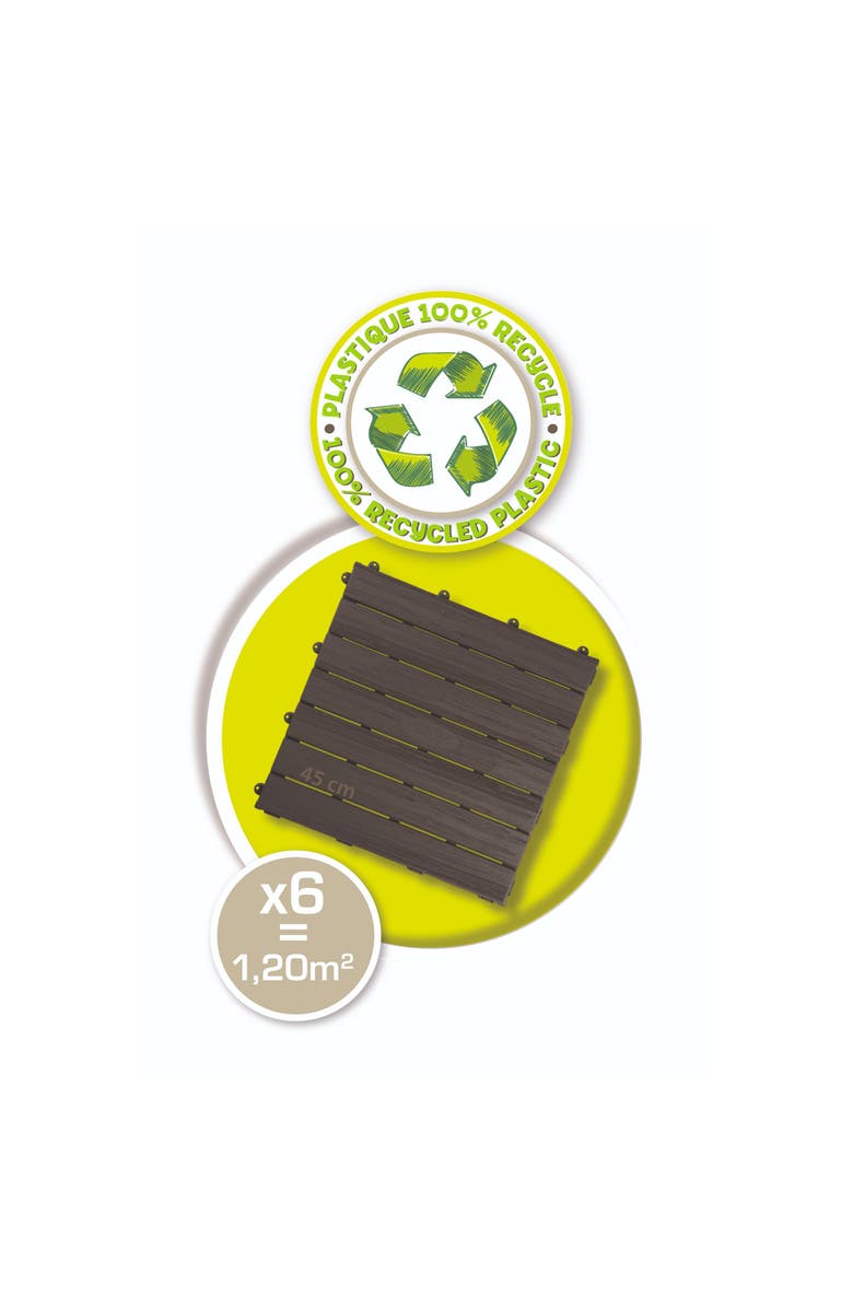 Smoby Toys Set of 6 Playhouse Floor Tiles, Alternate, color, Brown