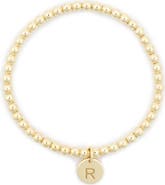 MESHMERISE Initial Charm Ball Stretch Bracelet