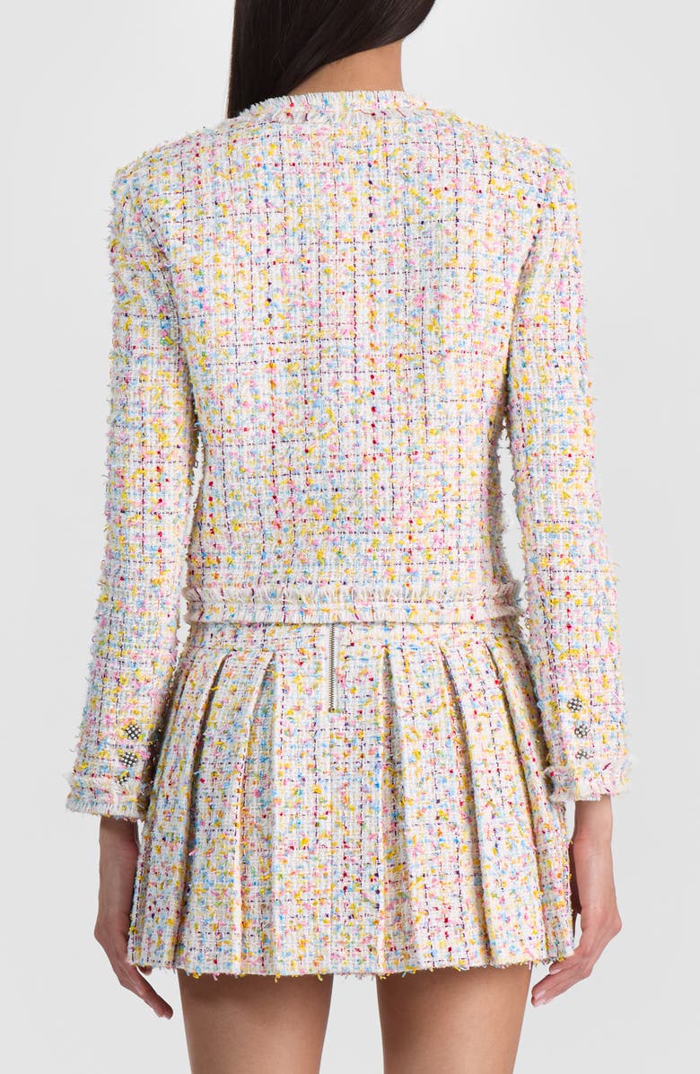 Alice + Olivia Landon Boxy Crop Tweed Jacket, Alternate, color, Off White/ Multi