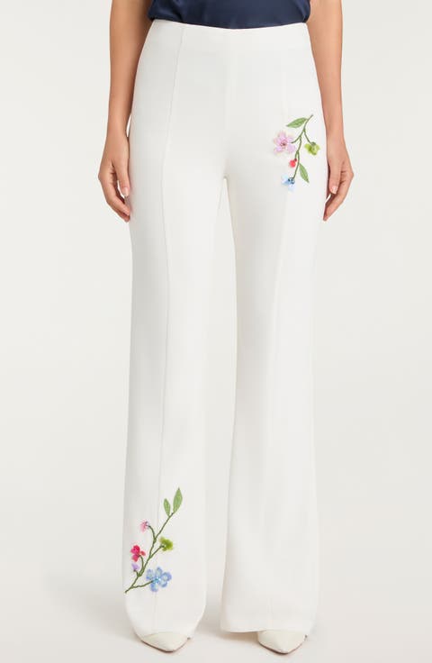 Kailyn Floral Embroidery Flare Pants