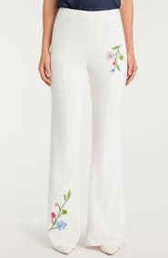 Cinq à Sept Kailyn Floral Embroidery Flare Pants