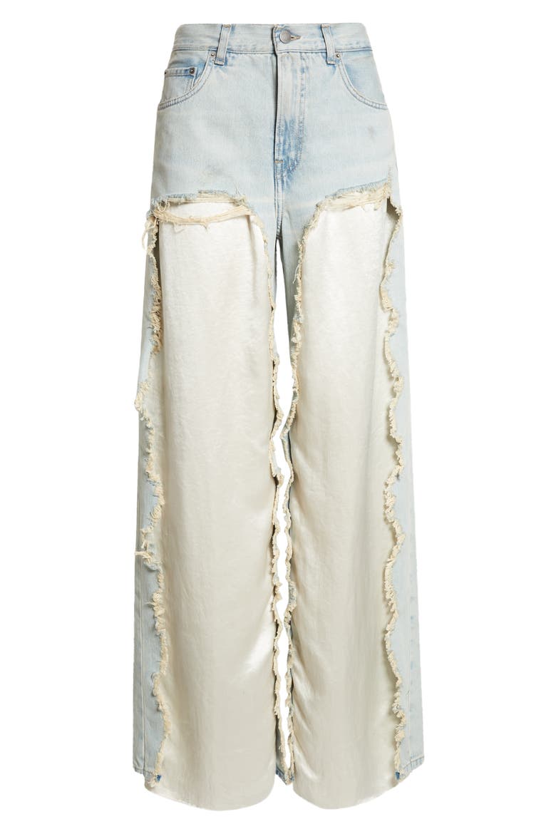 Bonnie Destroyed Wide Leg Jeans, Alternate, color, DUSTY BLUE