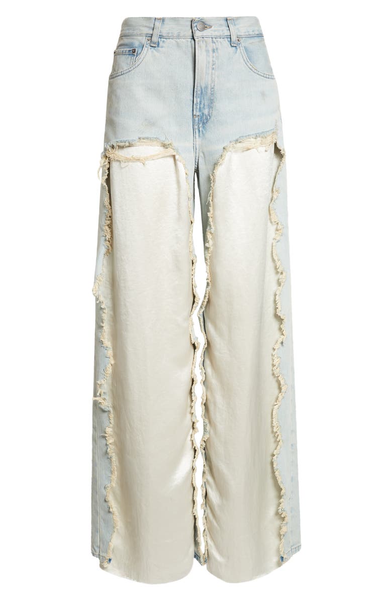 Haikure Bonnie Destroyed Wide Leg Jeans, Main, color, Dusty Blue